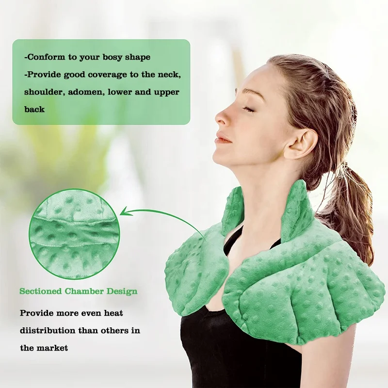 microwavable weighted heat therapy 100% natural aromatherapy heated heating pad for neck and shoulders