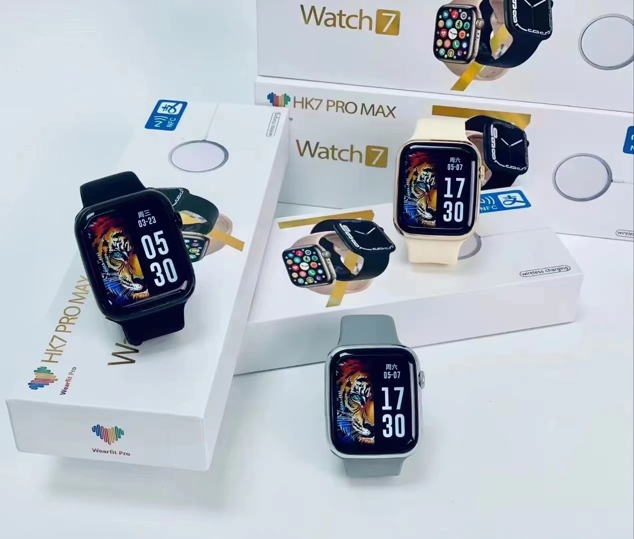 2022 HK7 PRO MAX smart watch payment NFC Music health monitor waterproof GPS smartwatch PK M7 max DT No1 HW7 max IWO8 S7 i7pro+