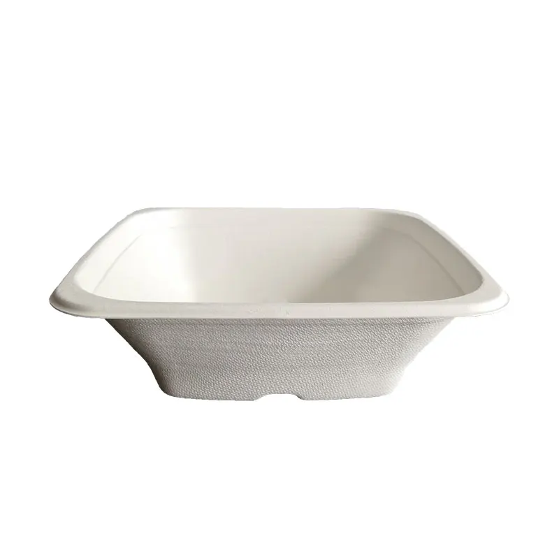 Factory Customized Oilproof 32oz Bagasse Bento Box Sugarcane Disposable Square Bowl