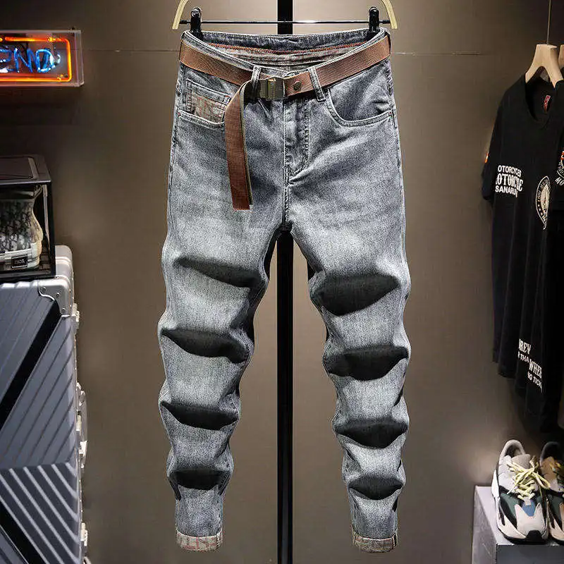 Factory Custom Wholesale Men's Clothing Demin Trousers Casual Straight Pants Plus Size Jeans Vintage Slim Woven 100% Cotton