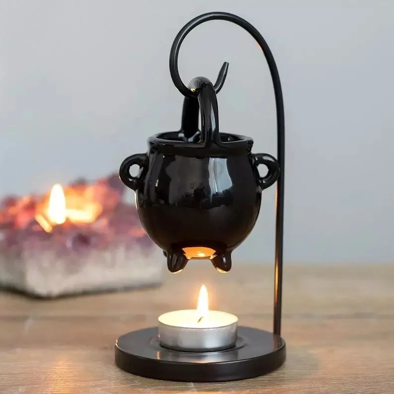 Wholesale Iron Shelf Classic Ceramic Essential Oil Burner Candle Aromatherapy Furnace Incense Burner For Sale