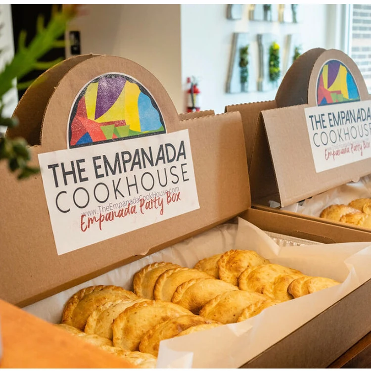 Wholesale price disposable food container empanadas packaging boxes takeaway fast food lunch kraft paper disposable dumpling box