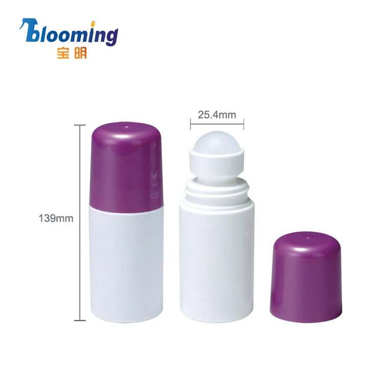 wholesale 60ml 75ml 90ml 50ml plastic deodorant container packaging roll on deo bottle