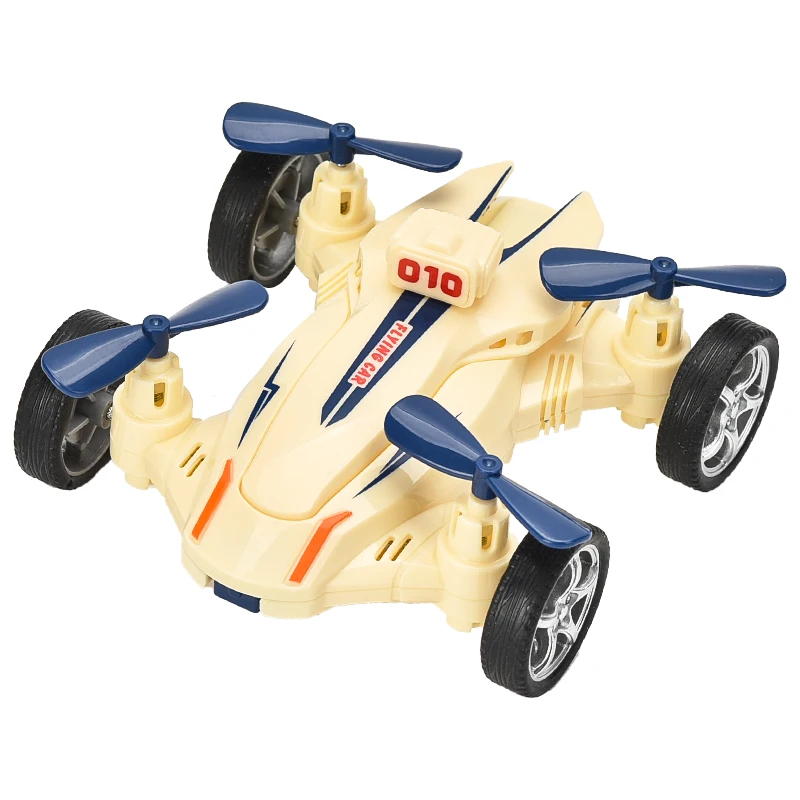 Bemay Toy Inertial Radar Flying Car with 4 Propellers Friction Car Toy for Kids