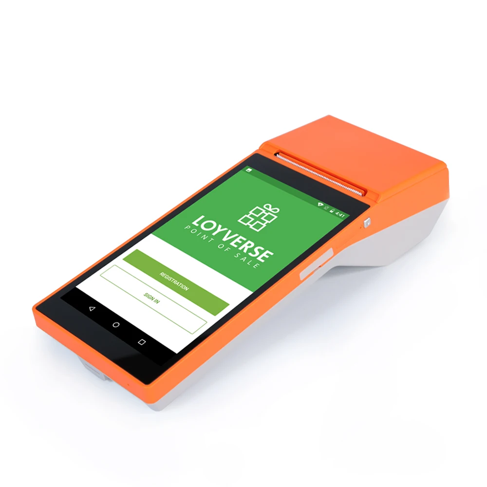 5.5 inch  android handheld 4g mobile pos systems with thermal printer