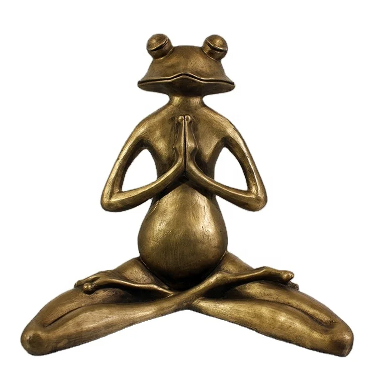 Gold Resin yoga frog statues for garden decoration or home decoration