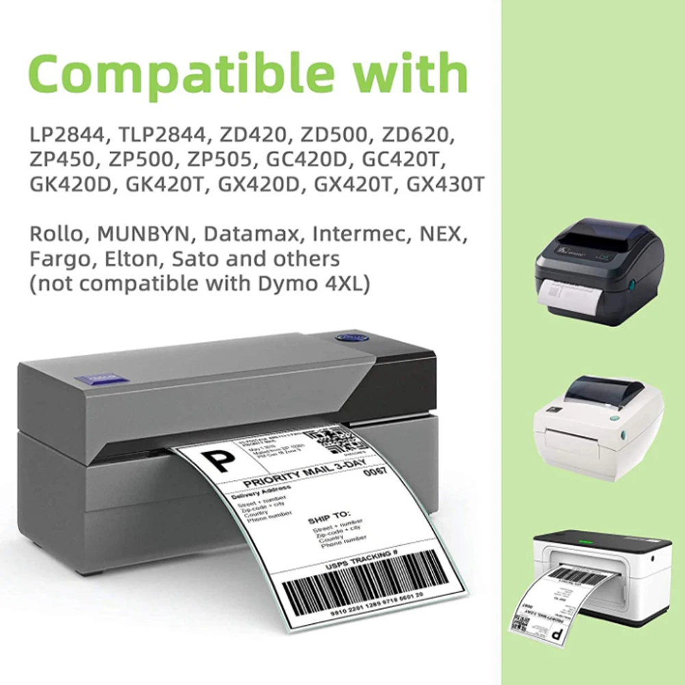 Direct Thermal Labels Self-Adhesive Address Shipping Barcode Thermal Stickers Compatible with Printer