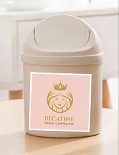 Fashionable New Trash Can Mini Portable Garbage Waste Bin Desktop Roll Swing With Lid