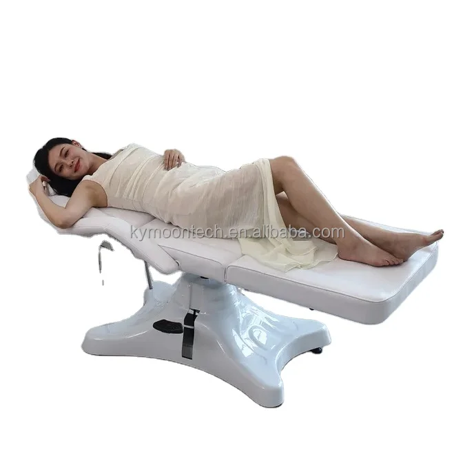 Commercial 3-Section Hydraulic Tattoo Beauty Bed Modern 360 Degree Rotary Massage Table Black Salon Furniture Bedroom Bathroom