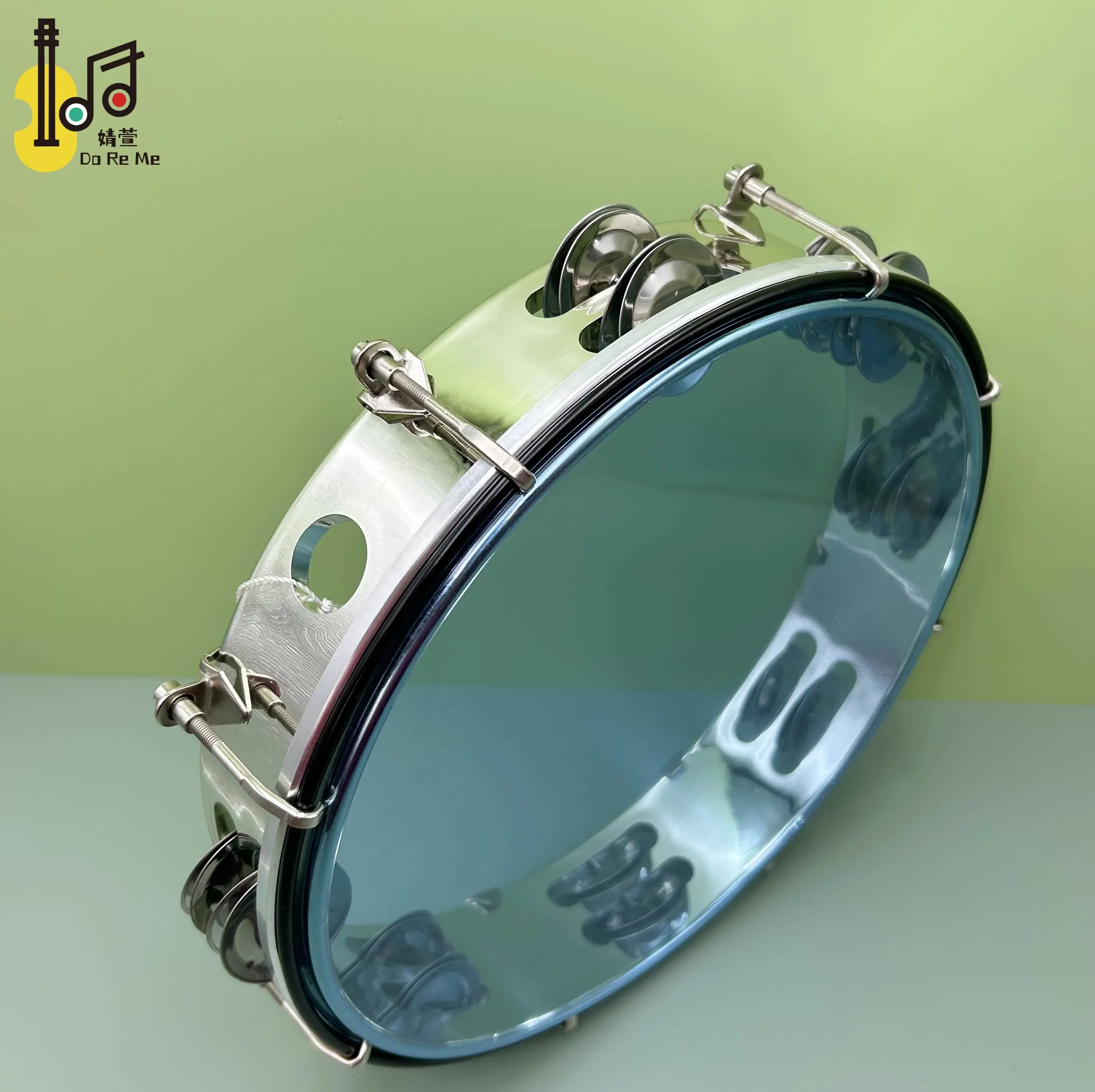10inch diameter adjustable ABS metal percussion double row developmental head drum for adults ktv playing tambourine toy