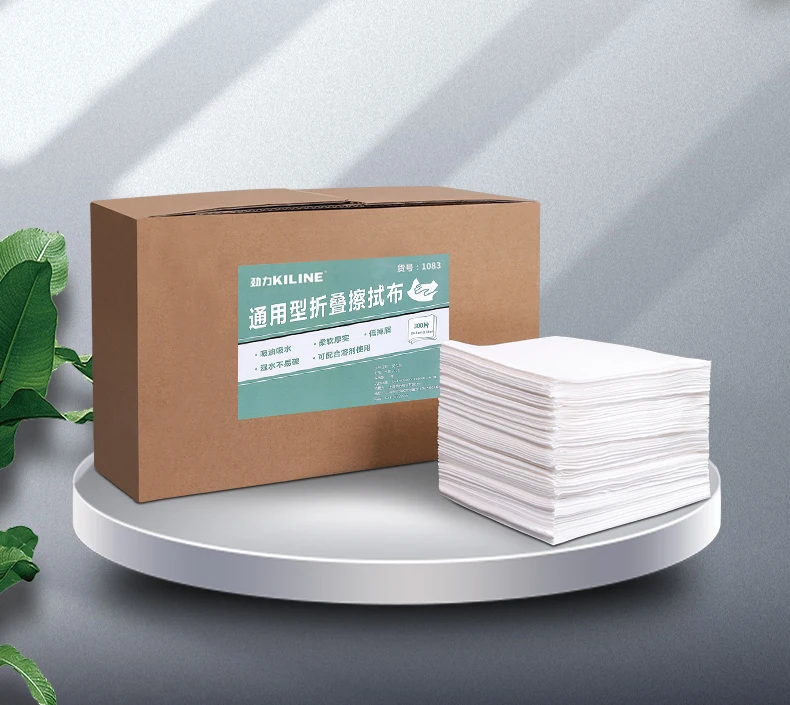 Factory Supply Pulp+PET Heavy Duty Super Absorbent Nonwoven Wiping Cloth Industrial Wipes In Box ReplaceKimberlyKIMTECH94213