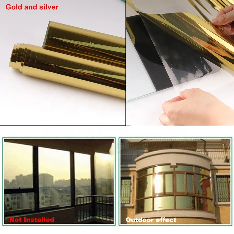 Window Film One Way Daytime Privacy Heat Control Anti Uv Non-adhesive Reflective Mirror House Window Tint For Home And Office