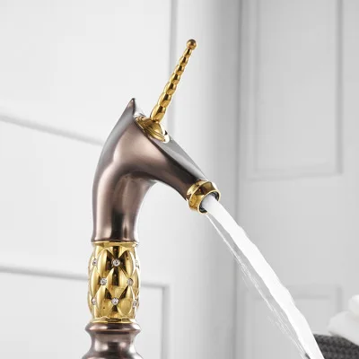 Environmentally friendly wear-resistant Lavatory Black Bathroom Accessories Mixer Brass Basin Sink Faucets Water Tap