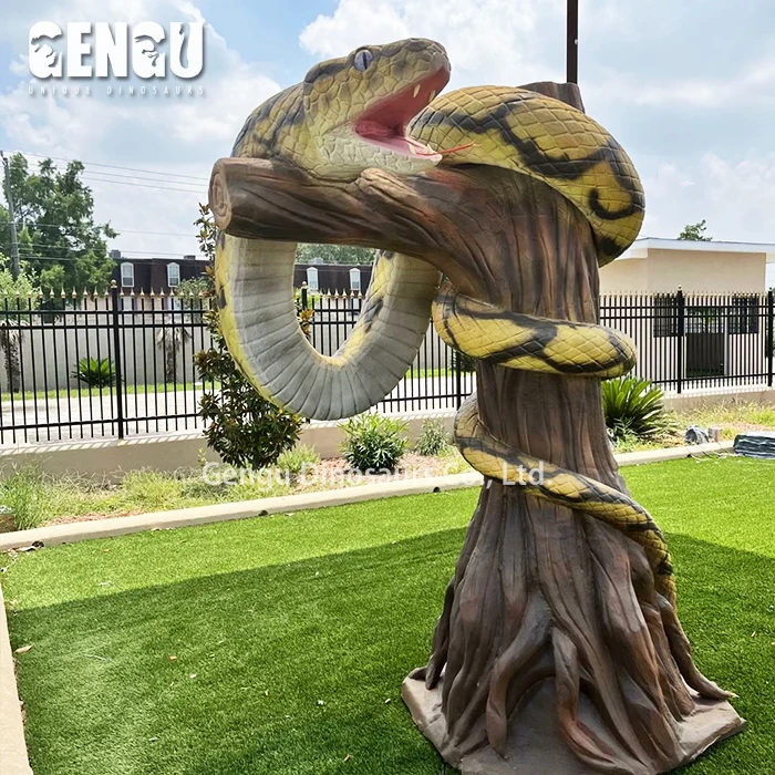 Handmade Life-Size Realistic Animatronic Snake Statue Realistic Animatronic Model