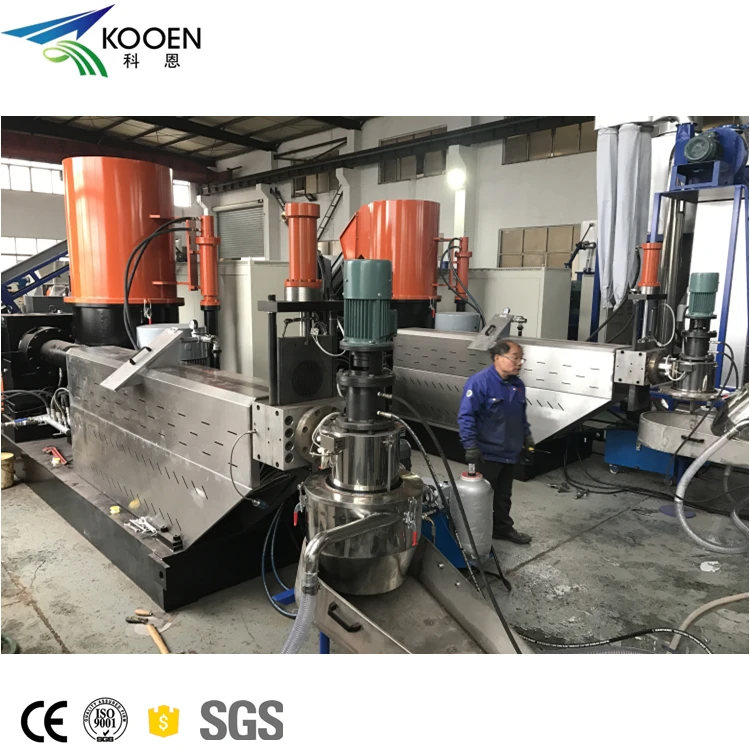 kooen low price PP PE PET film Bottle Waste Recycling Machine pelletizing line included dewatering machine