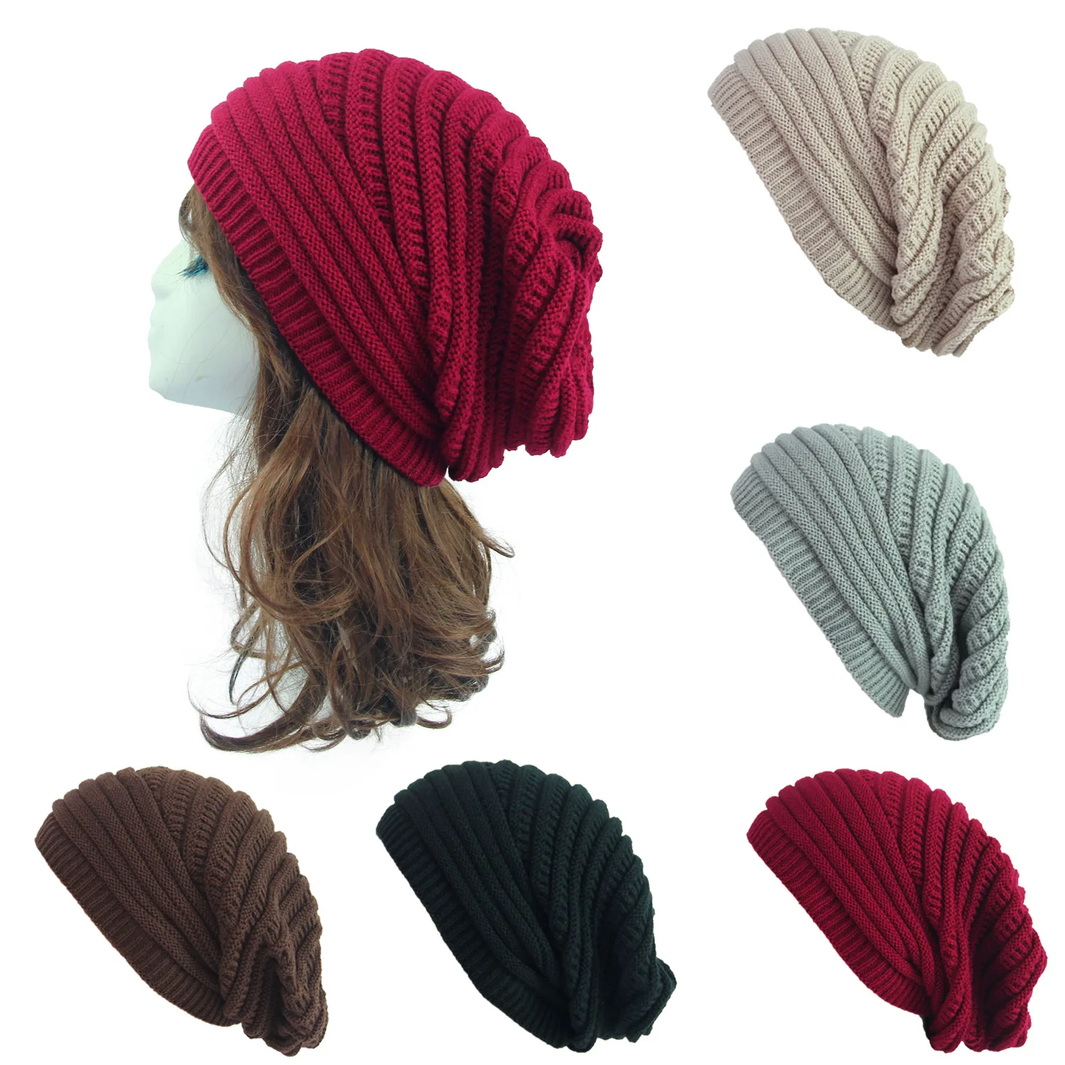 `Wholesale fashion adults unisex slouch winter plain beanies hats for men and women
