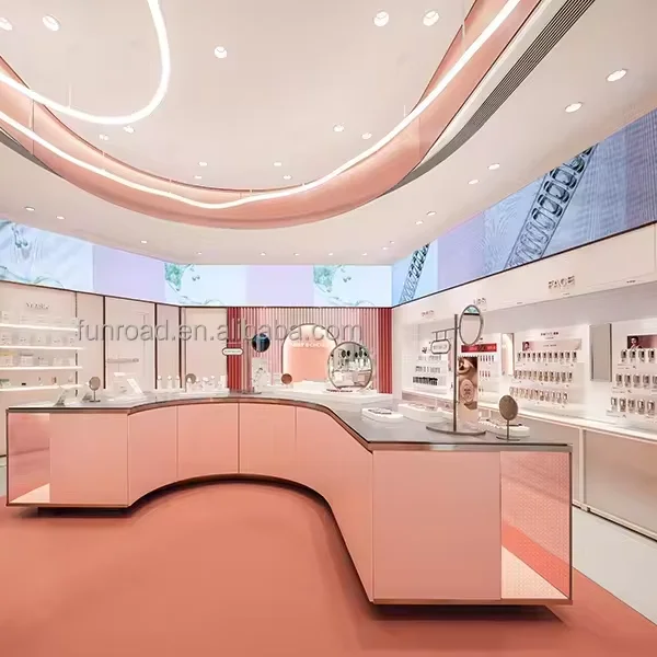 Luxury Perfume Shop Fittings Makeup Store Fixture Perfume Display Showcase Perfume Storage Cabinet For Beauty Store Design