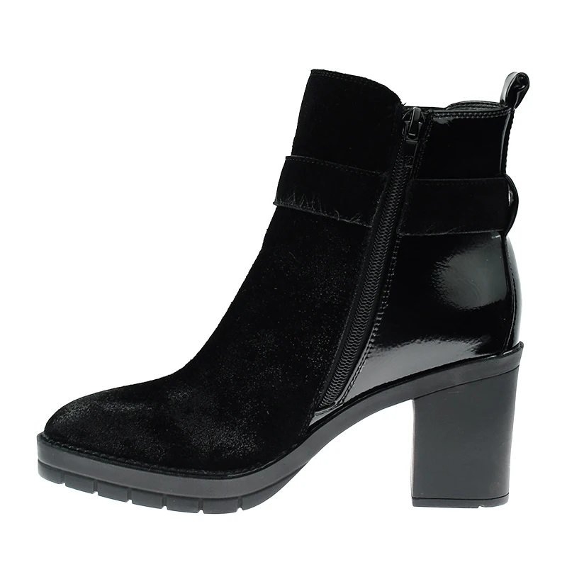 designer women cow suede winter fall high heel chunky wedge shoes boots for ladies