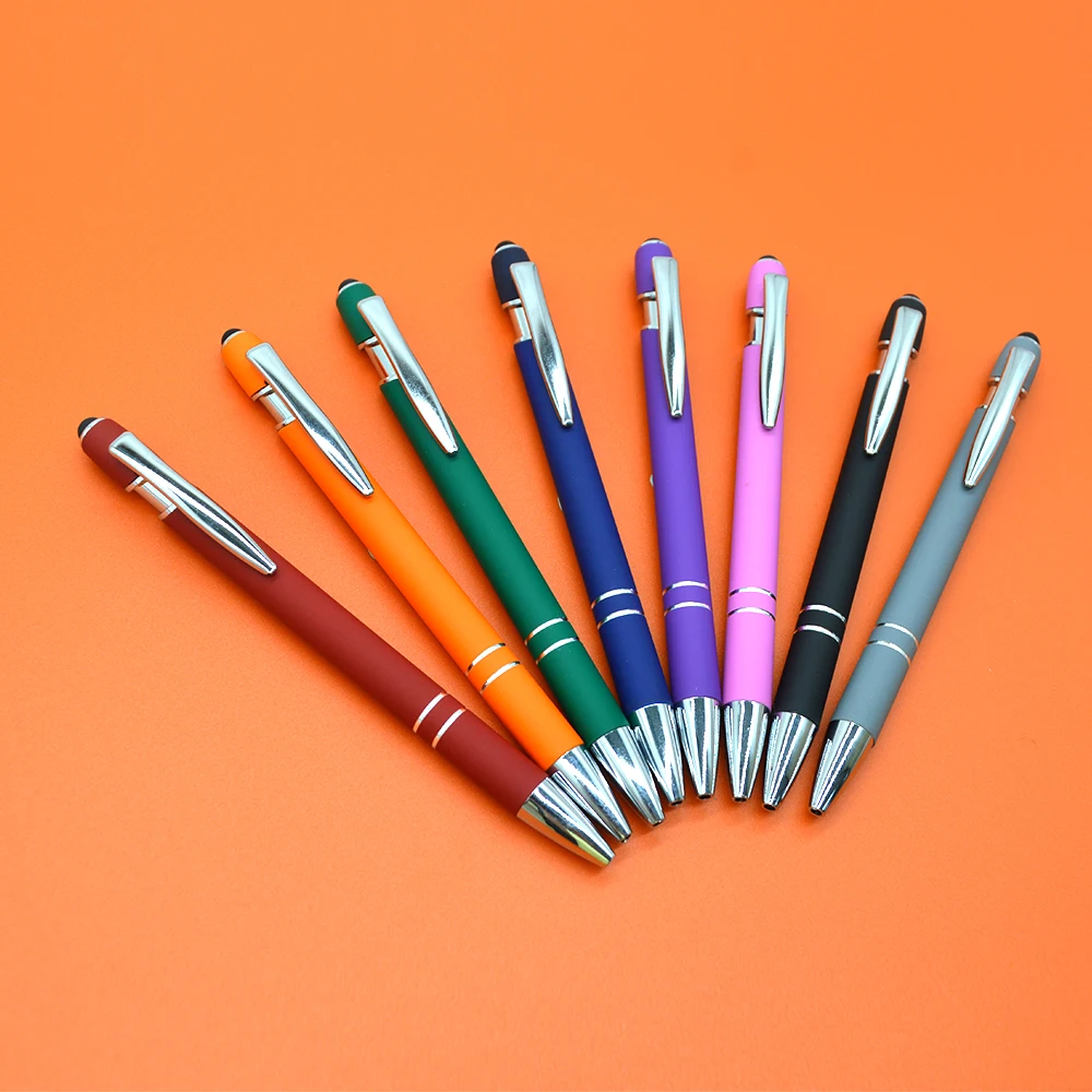 Высококачественная шариковая ручка с резиновым покрытием и мягким металлическим стилусом