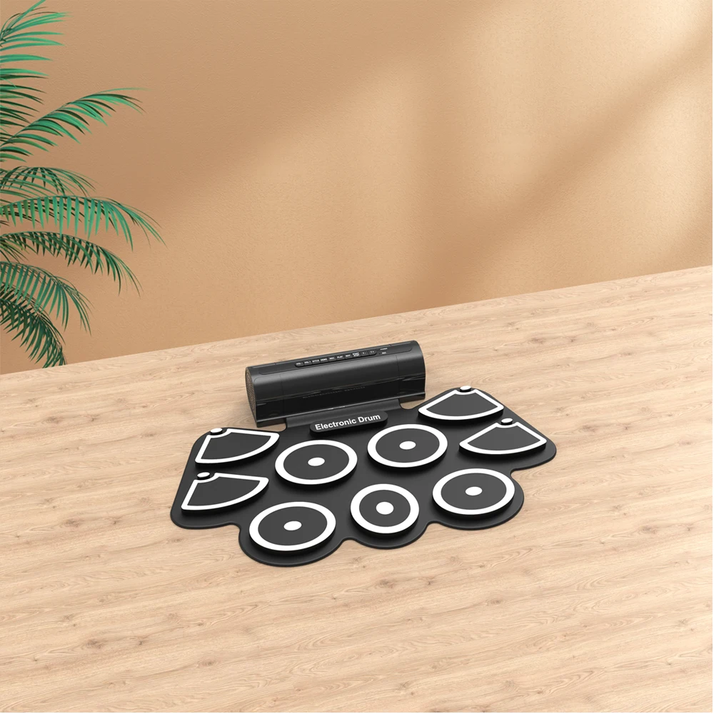 Konix drumsticks hand roll drum kit waterproof odorless non-toxic silicone percussion electronic drum pad easy to carry out