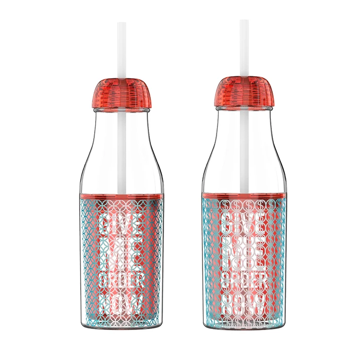 Двойная пластиковая Спортивная бутылка для питьевой воды с логотипом