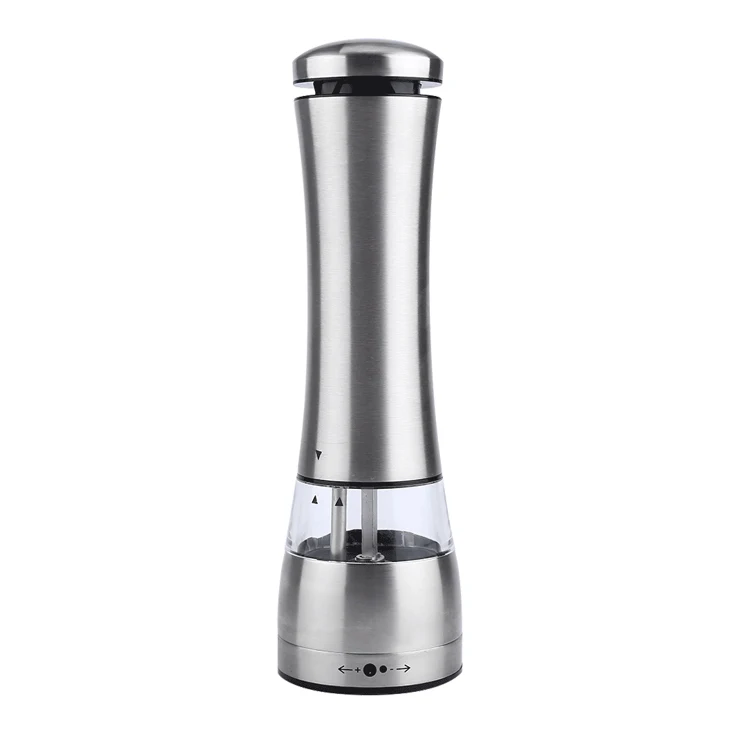 Stainless Steel Battery Operated Electric Salt Pepper Grinder Pepper mill With LED light