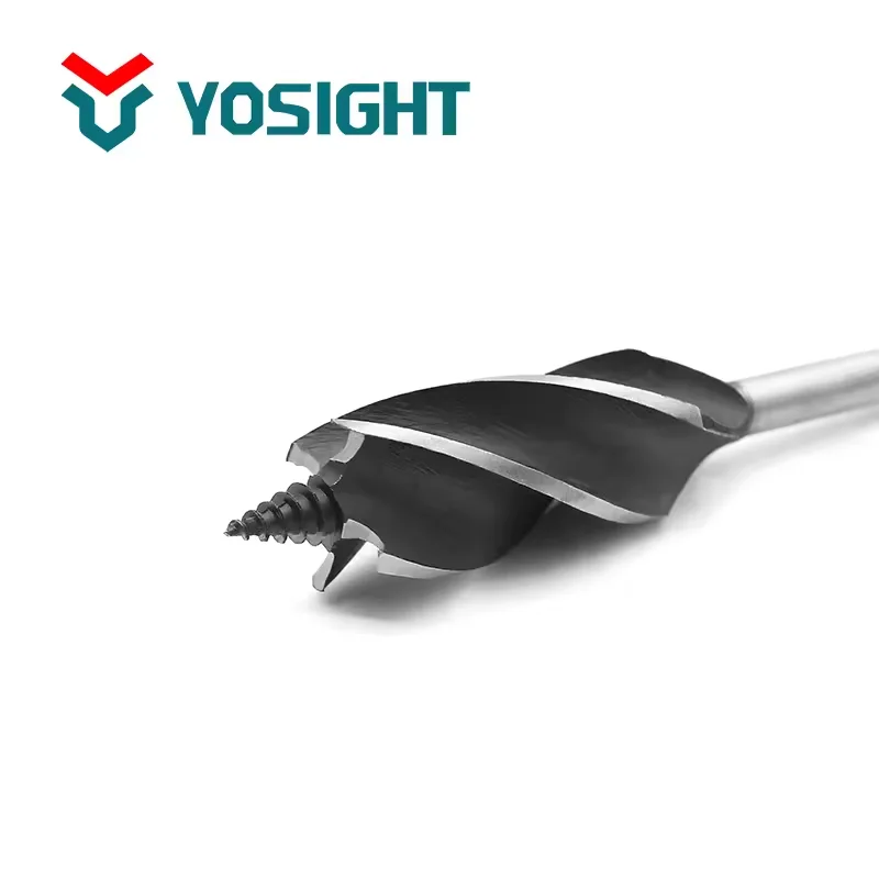 Factory Sale High Quality Hand Electric Drill Hex Shank Four Flutes Quad Cutter Wood Auger Drill Bit for Speed Feed Drilling