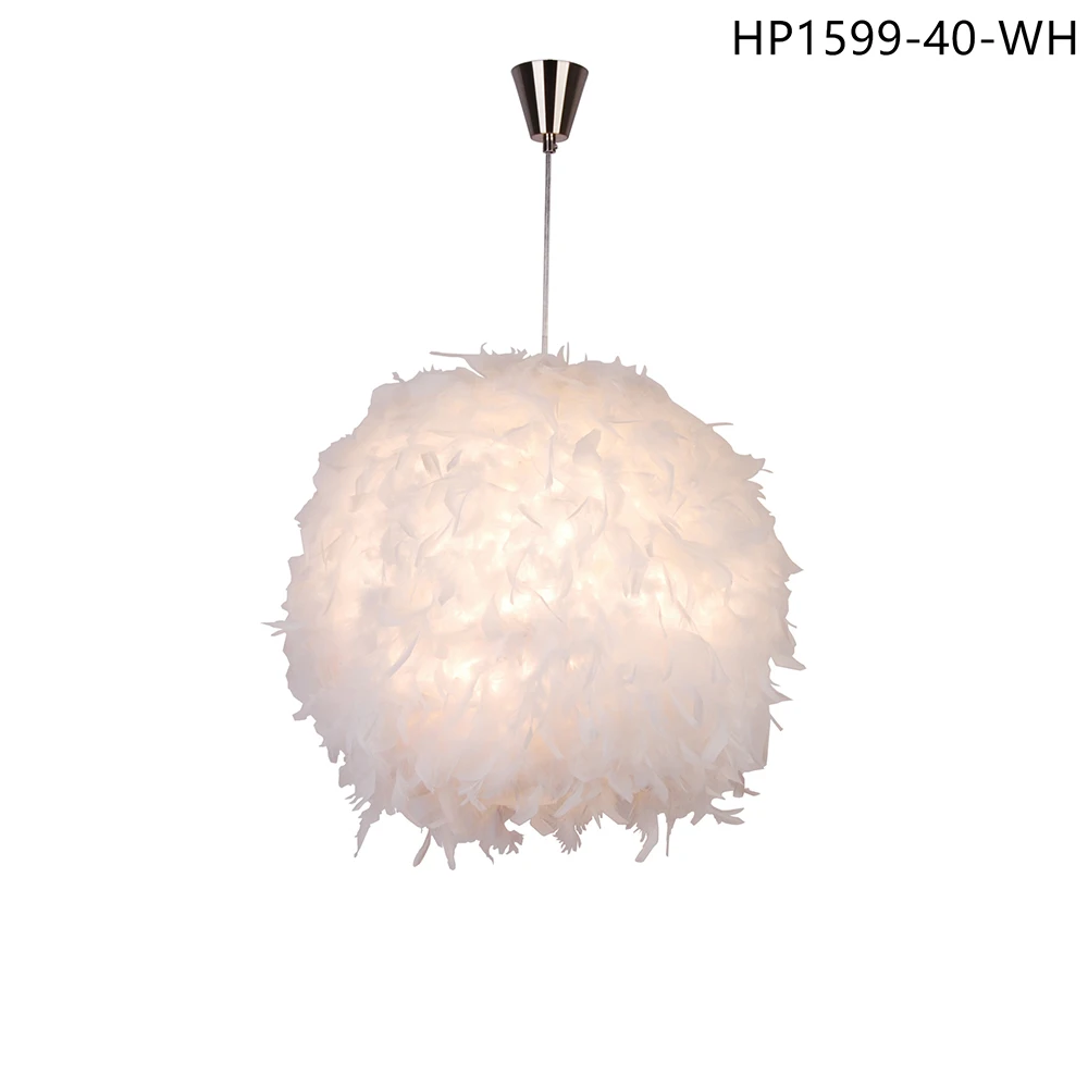 Custom Classic European Style Glass Indoor Lighting Iron Loft Pinky Feather Lamp Floor