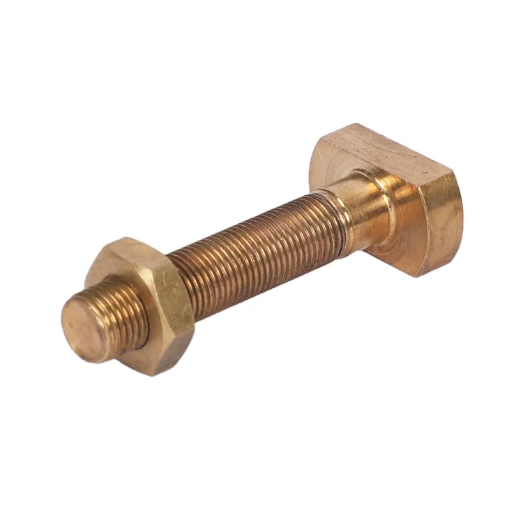 Custom T-bolt Supplier Rectangular Square Head Brass Copper Bolt Screw