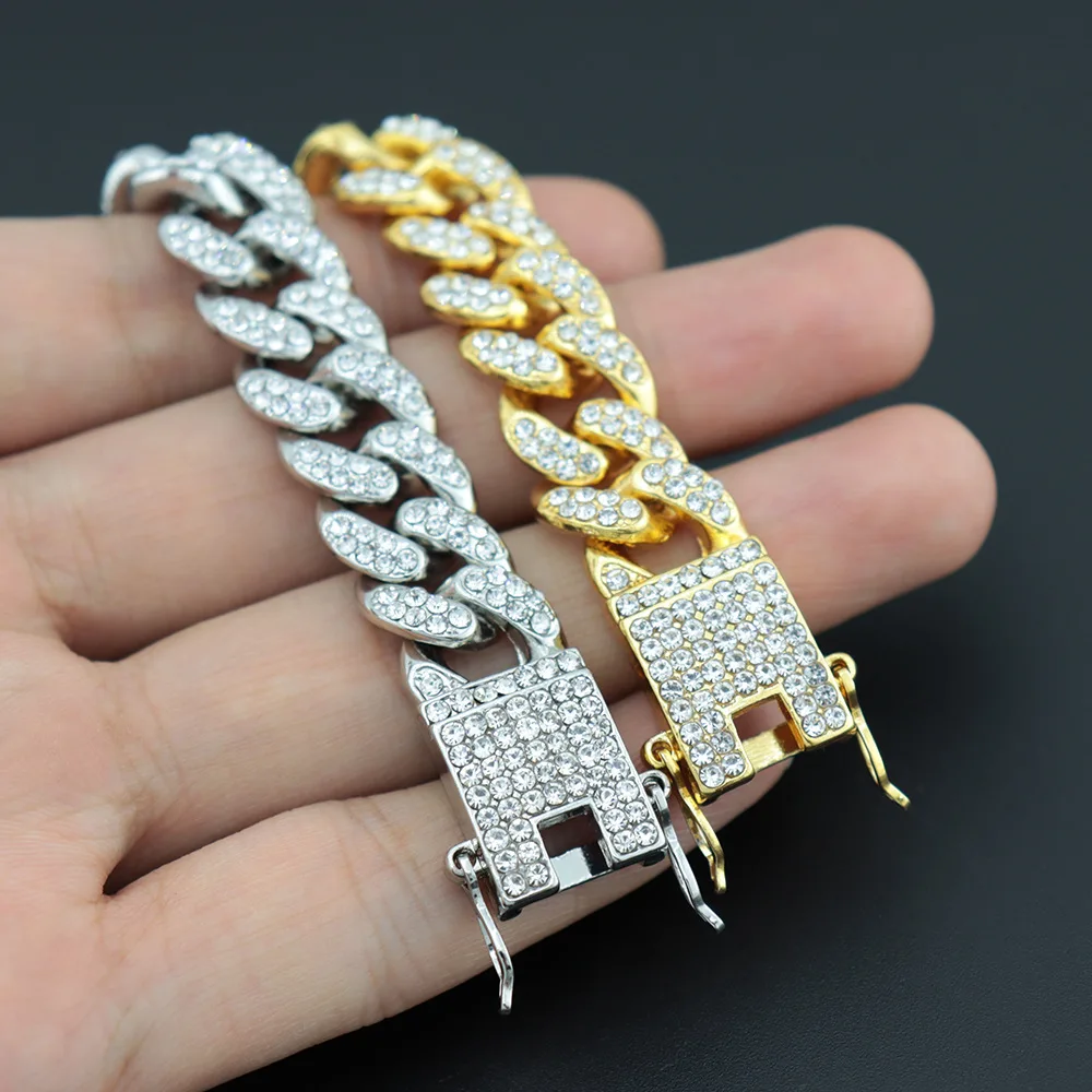 
New Custom Multi-style Gold Silver Plated Bracelet Chain Hip Hop CZ Iced Out Cuban Link Bracelet For Men Women Jewelry 