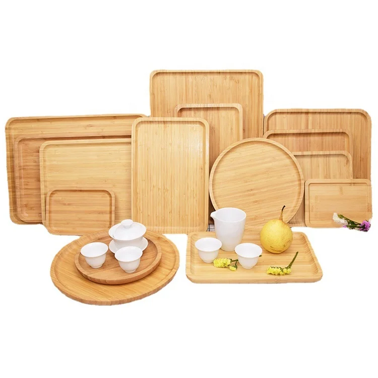 Natural Bamboo Wood Food Serving Tray