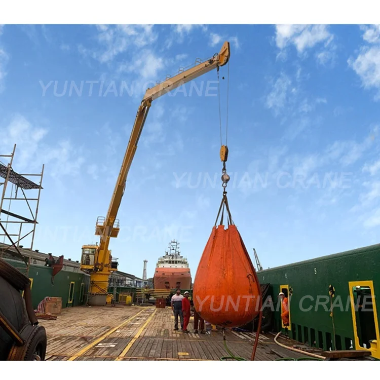 Professional Electric/hydraulic small marine crane 2 ton 5 ton ship deck mounted knuckle boom marine crane for sale