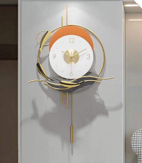 New Chinese style light luxury decorative living room household personalized creative wall clock