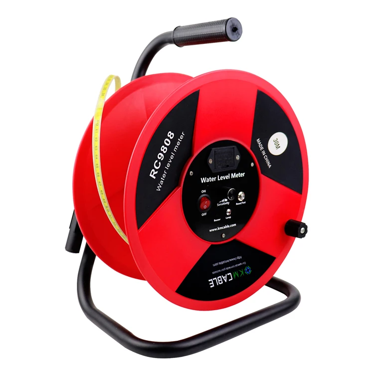 KMCABLE RC9808 30 м-300 м Диапазон 14 мм Prode длинная глубина измерения Well Dipper стальная лента с сигнализацией батареи Измеритель Уровня Воды