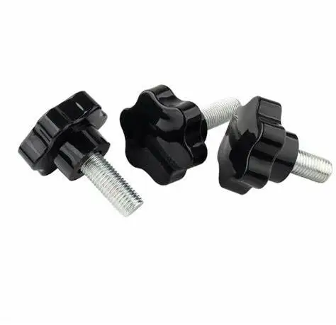 Standard Parts Black M10  40mm Male Thread  50mm Dia Bakelite star  Knobs Handle