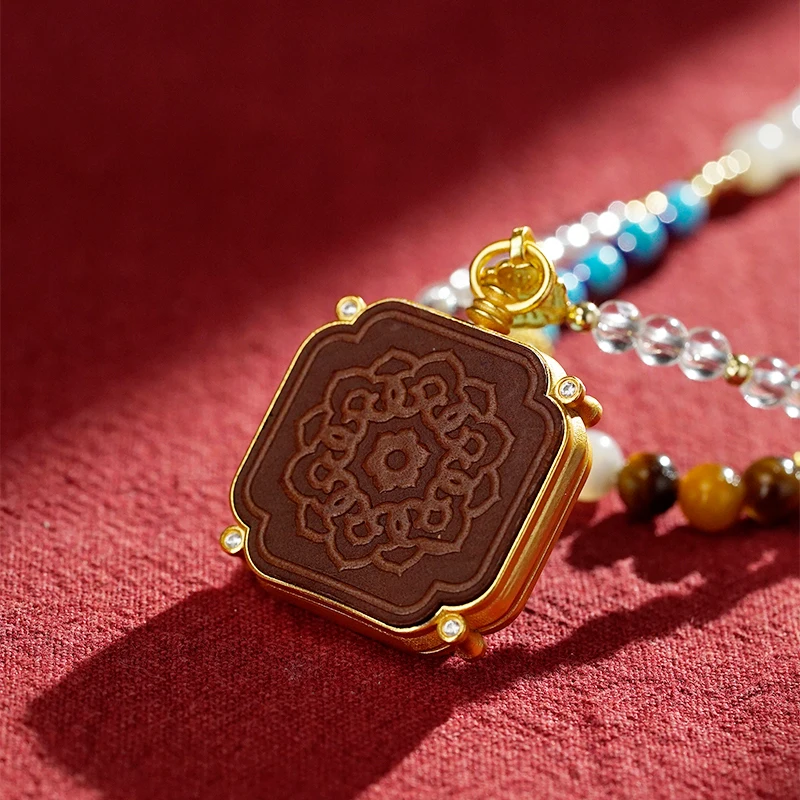 Wholesale Customizable Square Thangka Pendant Metal God Fortune Chinese Traditional Craft Production Cultural Creative Products