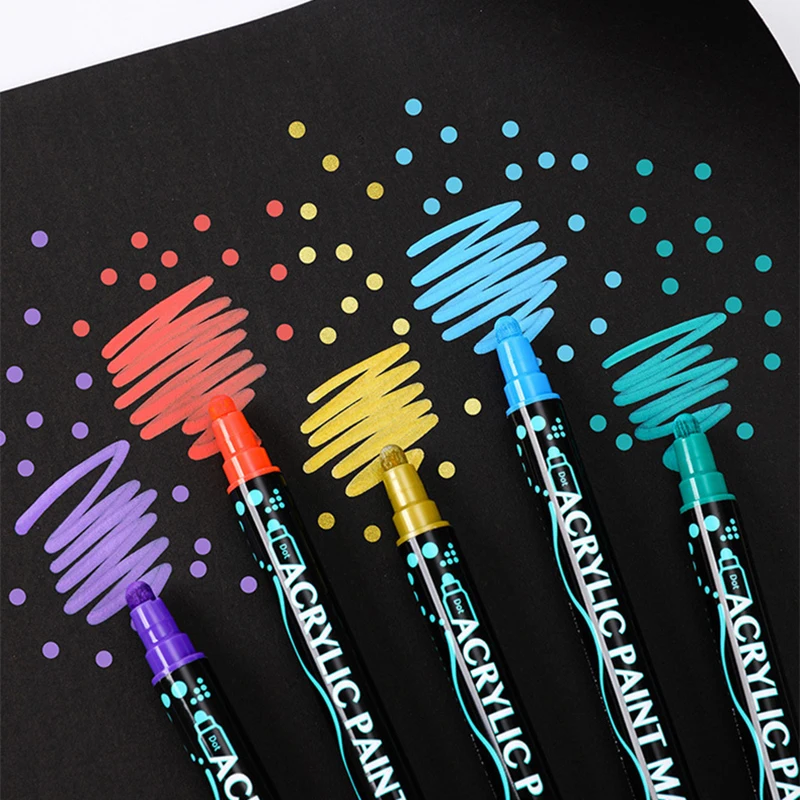 12olors Dual Tip Acrylic Paint  Marker Pens