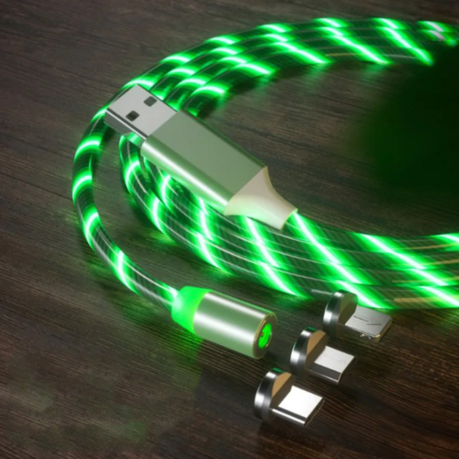 Бестселлер популярные новые продукты Быстрая зарядка USB-кабель потоковый светлый кабель для мобильного телефона USB Магнитный