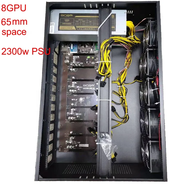 Factory direct 8GPU server case with 65mm ONDA motherboard gpu enclosure computer server case