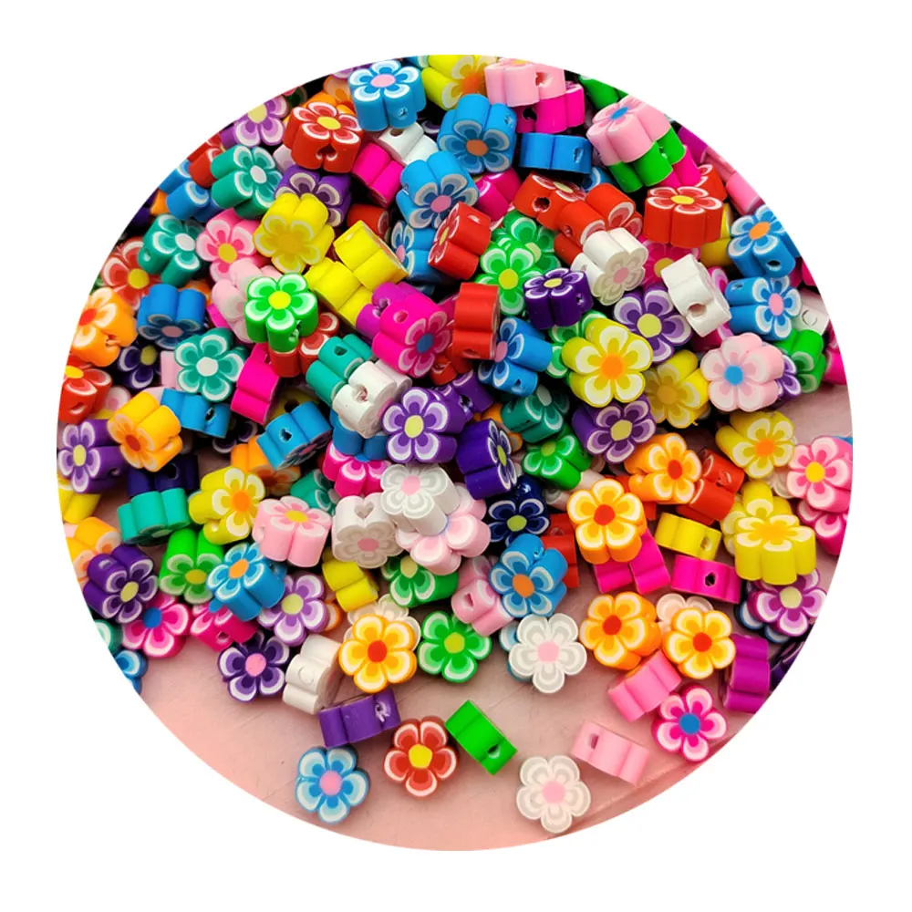 10mm Rose flower Beads Polymer Clay Beads Polymer Clay Spacer Beads Mixed Color DIY child Jewelry Making