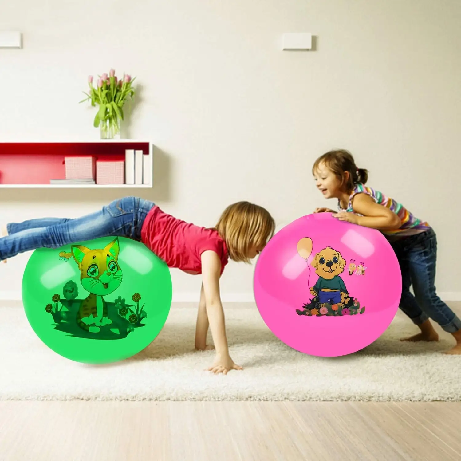 wholesale 18in Sport Bounce Balls with Handles for Kids Balls Jumping Bouncy Balls