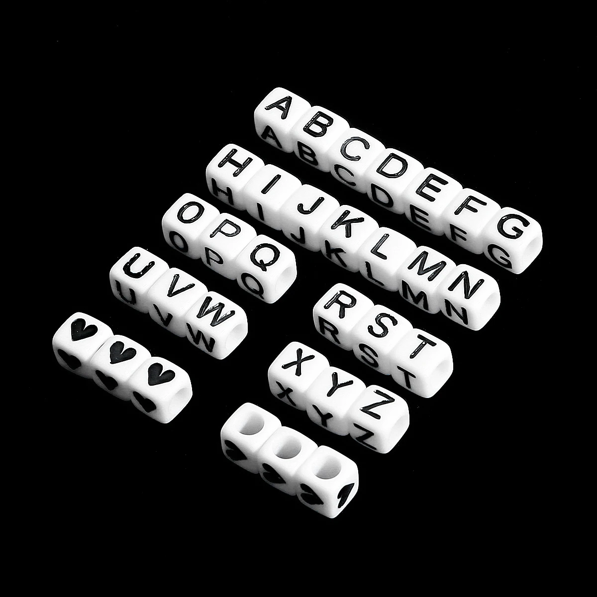 Wholesale 6x6mm Loose Plastic Acrylic English Cube Letter Beads Square Alphabet Beads For Diy Bracelet Other Jewelry Making