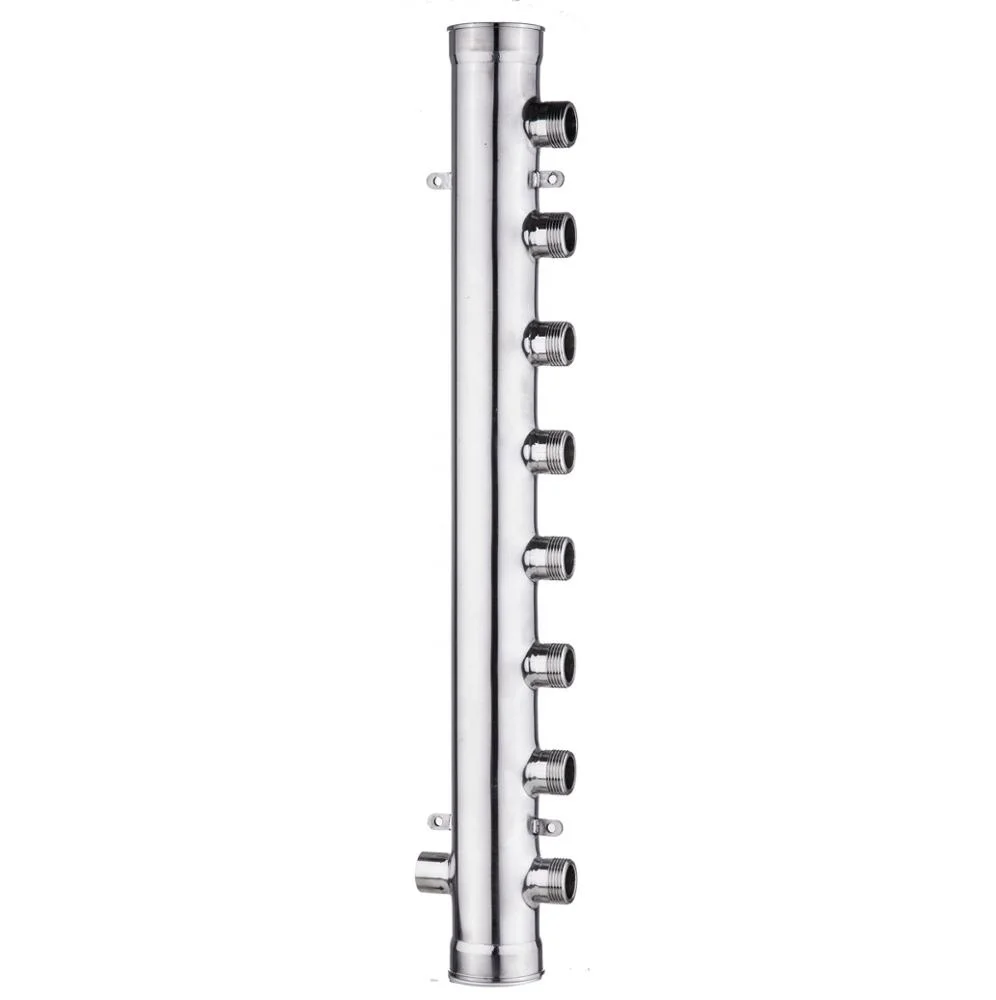  8 Port Big Flow Rate Stainless Steel Floor Heating Radiant Manifold