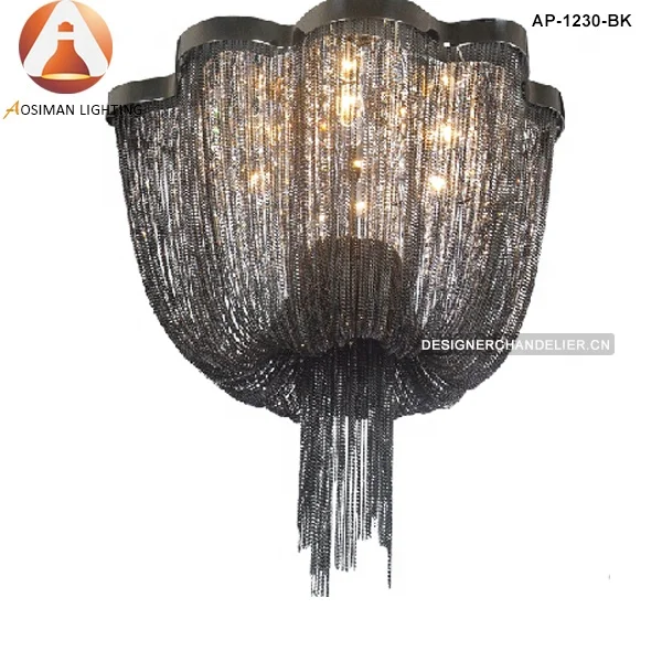 Small Metal Mail Chandelier with Black Chains