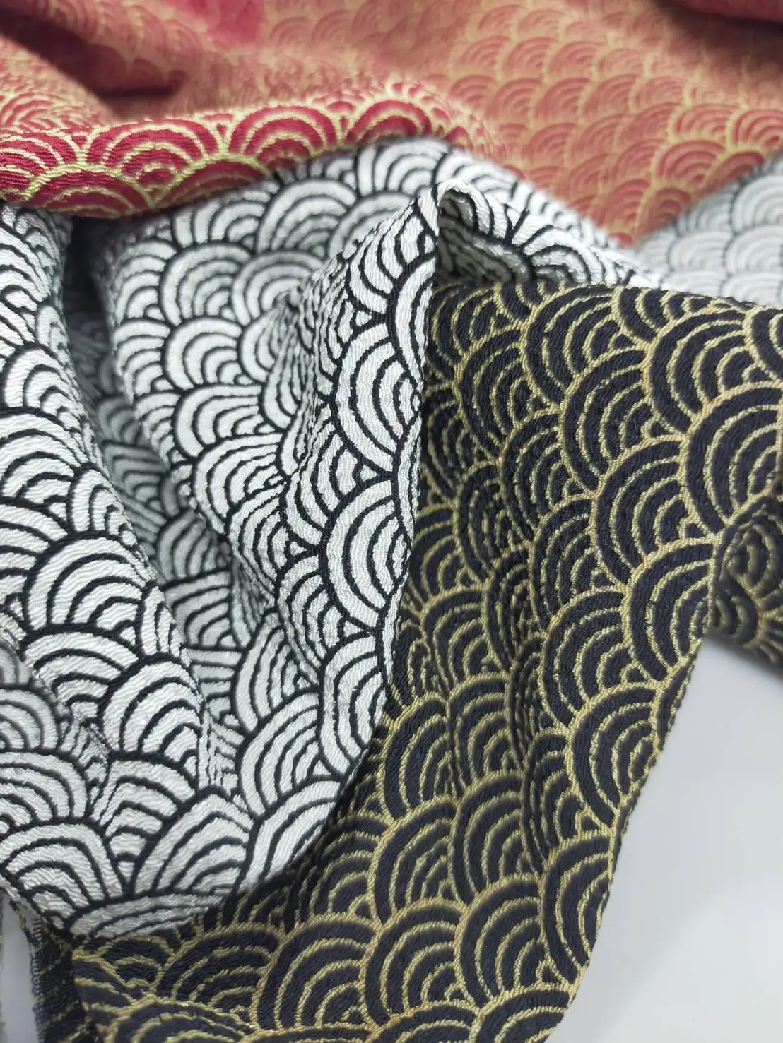 Japanese KKP3338 easy care polyester 100% chirimen rayon fabric crepe for making dress