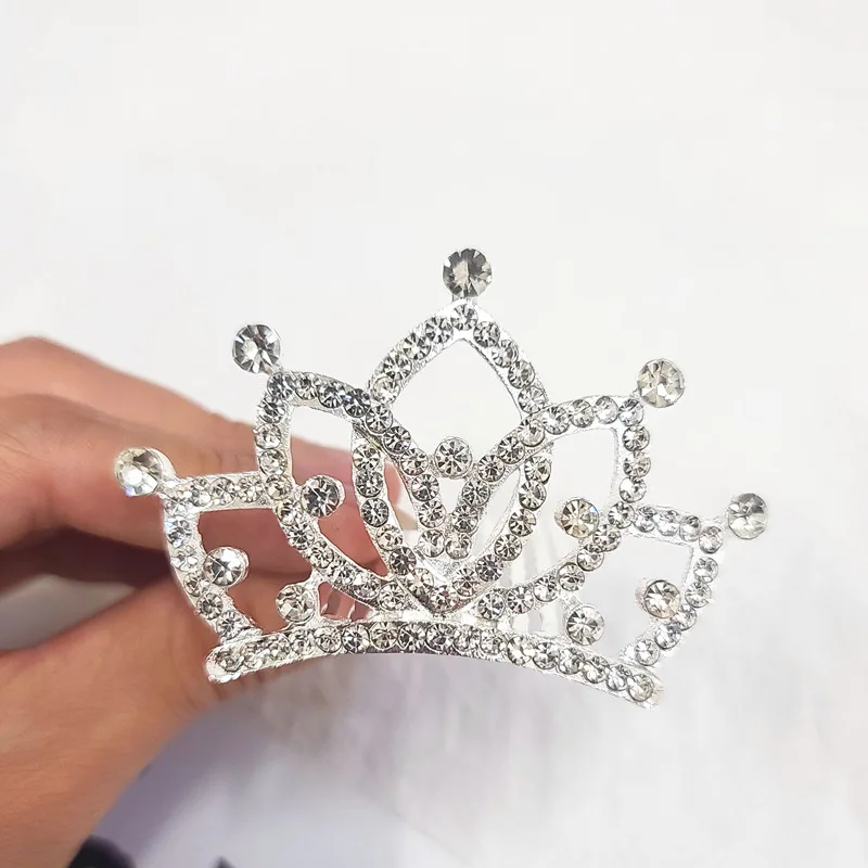  beautiful crown for Kids Princess Crown Crystal Rhinestones Diamonds silver Color Tiara