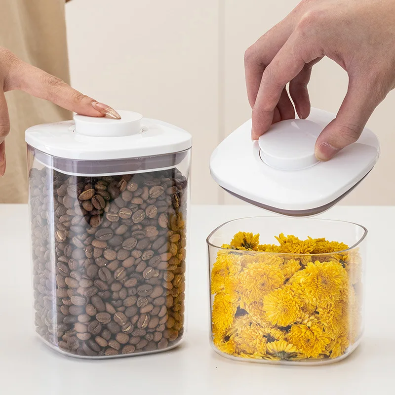 Pantry Food Grade Air tight Vacuum Kitchen Dry Bulk Grain Plastic Cereal Coffee Jar for Food Storage Container Bin Box With Lid