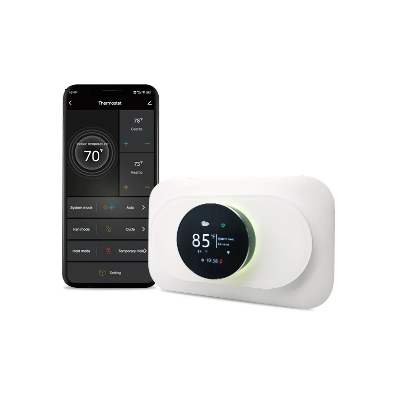 Knob Thermostat Digital Programmable Smart Air Conditioning 24V Tuya Wifi Heat Pump Thermostat