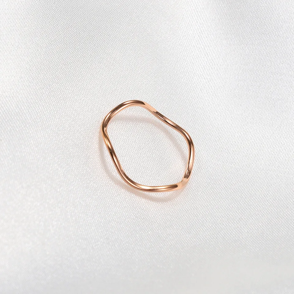 Stainless steel wavy shape prim circle ring alien ring