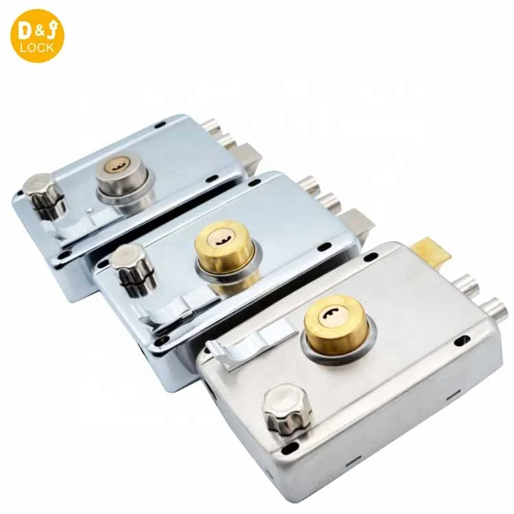 High Security Electric Rim Lock Easy To Operation Anti-Theft Rim Lock Wooden Door Rim Lock